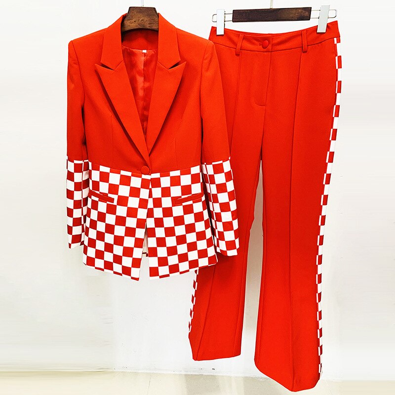 Checker Pants Blazer Suit - ShopEbonyMonique