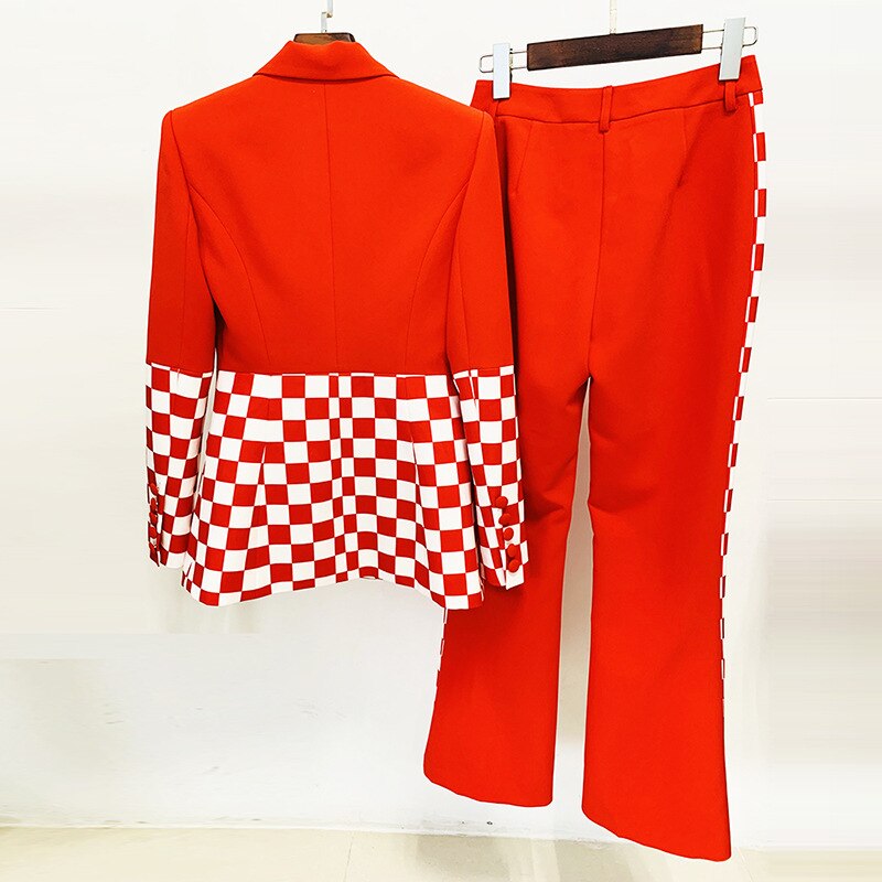 Checker Pants Blazer Suit - ShopEbonyMonique