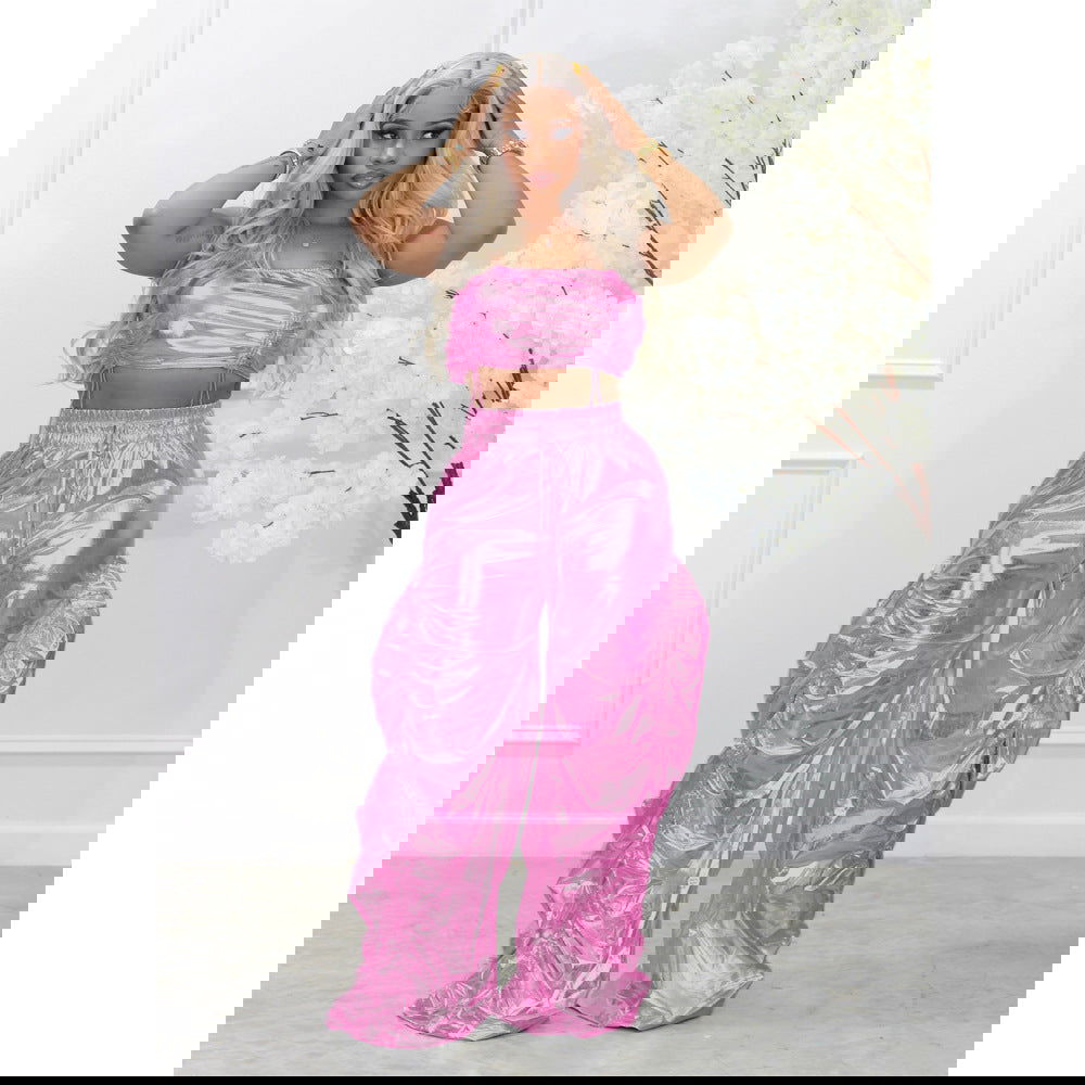 Crop Top and Ruffles Set - ShopEbonyMonique