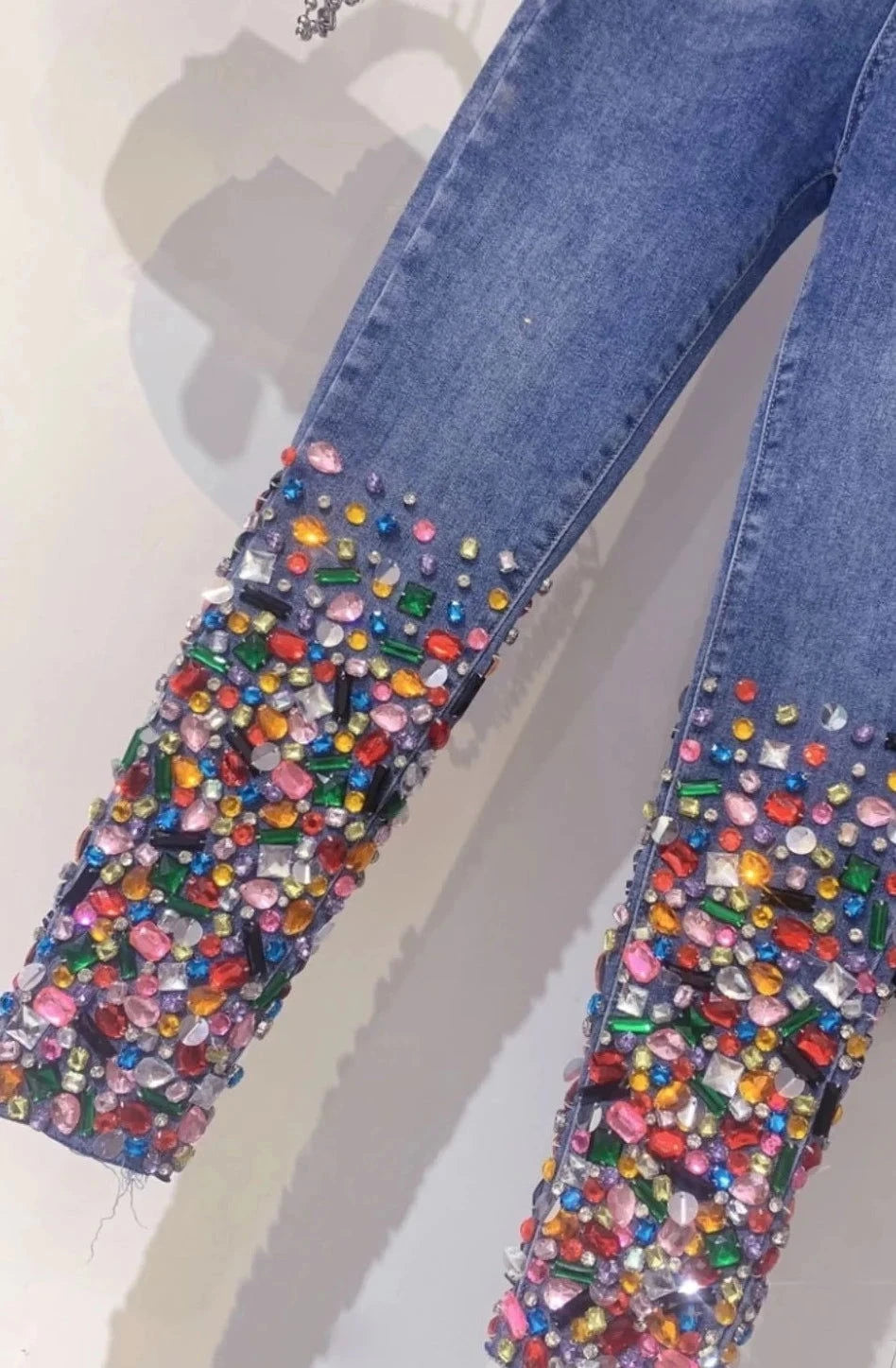 Diamond Design Comfortable Soft Stretch Denim Skinny Jeans - ShopEbonyMonique