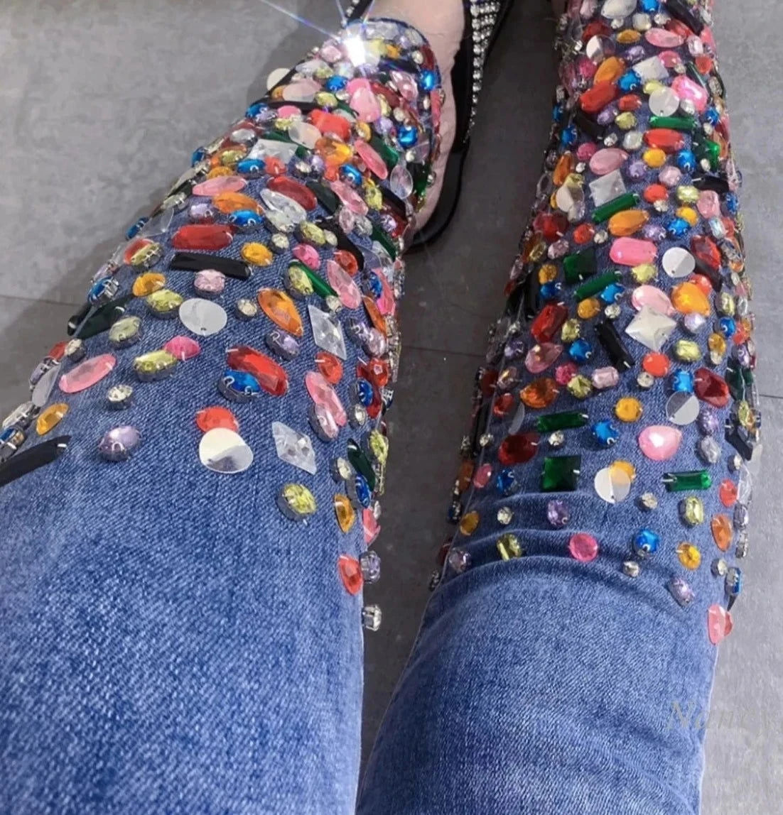 Diamond Design Comfortable Soft Stretch Denim Skinny Jeans - ShopEbonyMonique