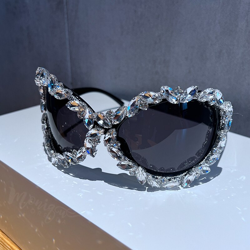 Diamond Y2k Oversized Punk Sunglasses - ShopEbonyMonique