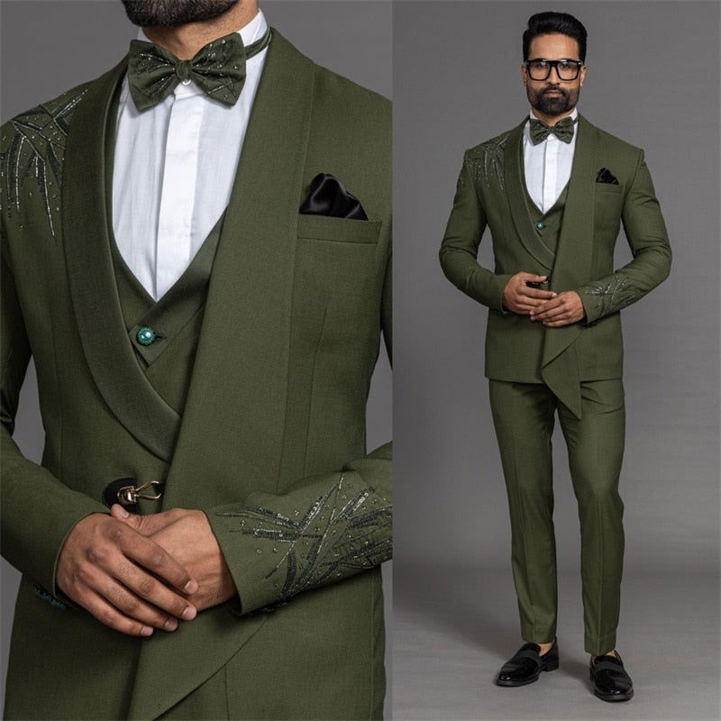 EM 3 Piece Sequins Men Suits - ShopEbonyMonique