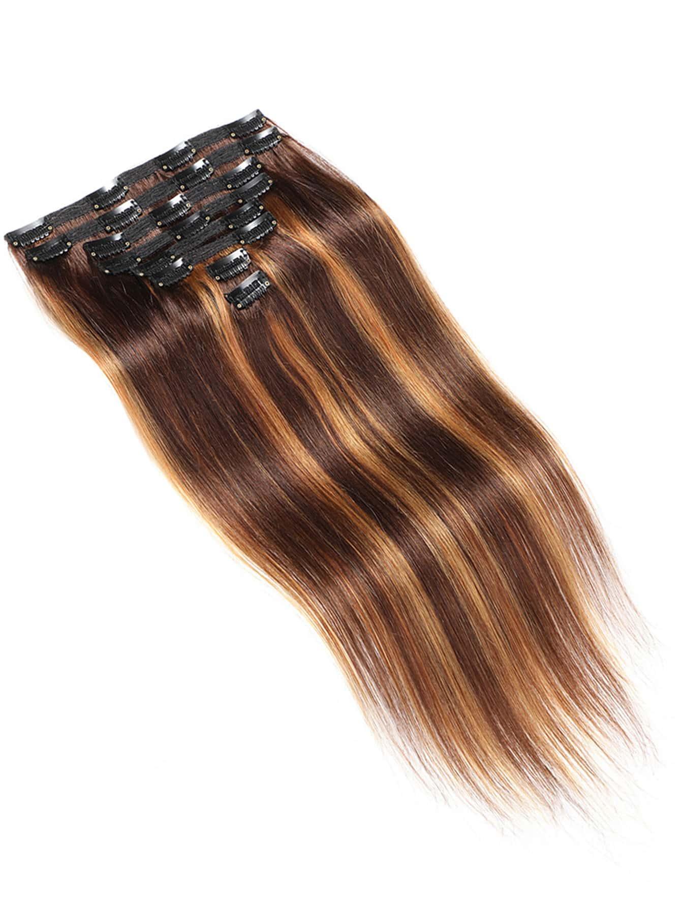 EM 8pcs Long Straight Clip In Human Hair - ShopEbonyMonique
