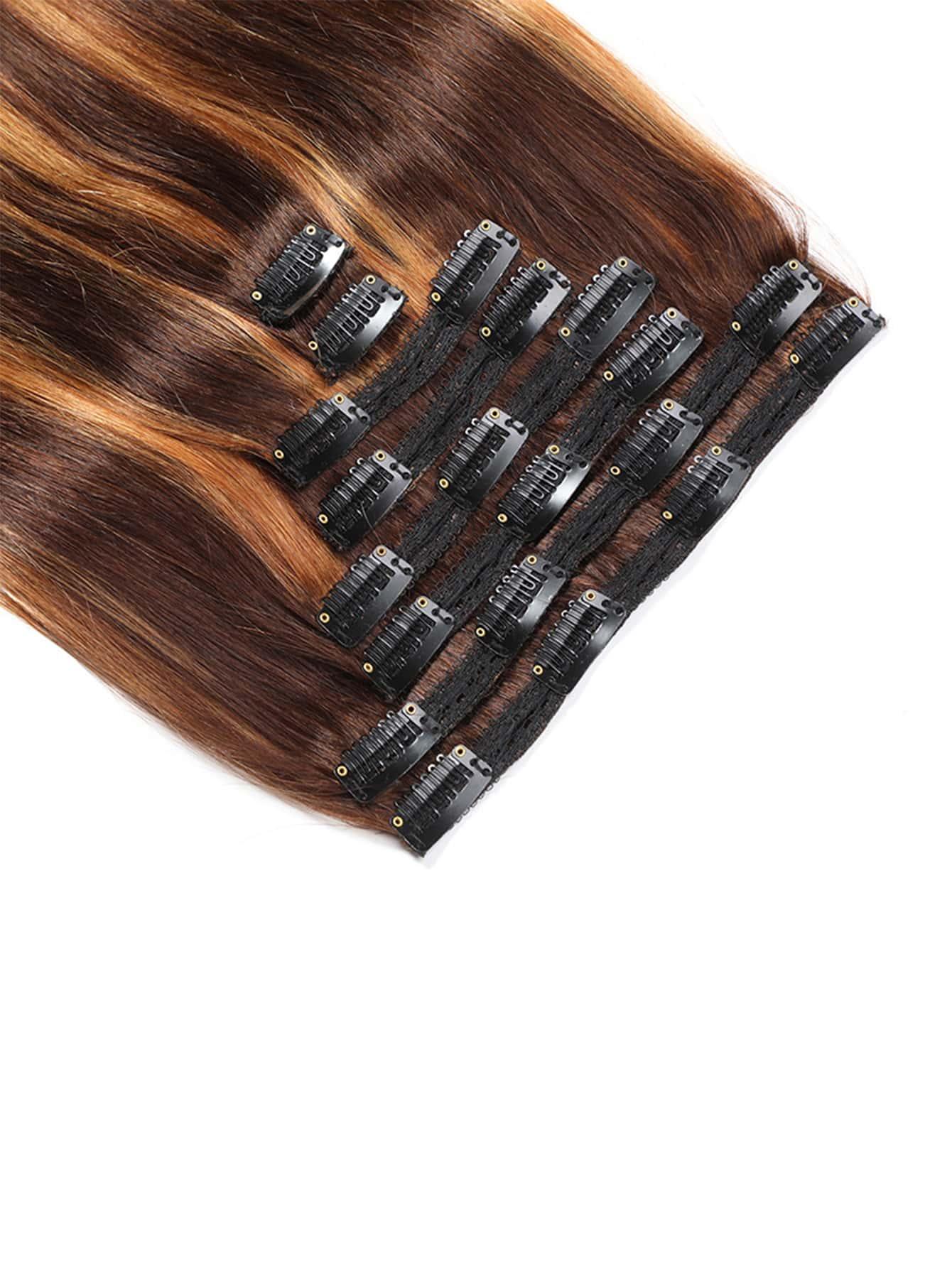 EM 8pcs Long Straight Clip In Human Hair - ShopEbonyMonique