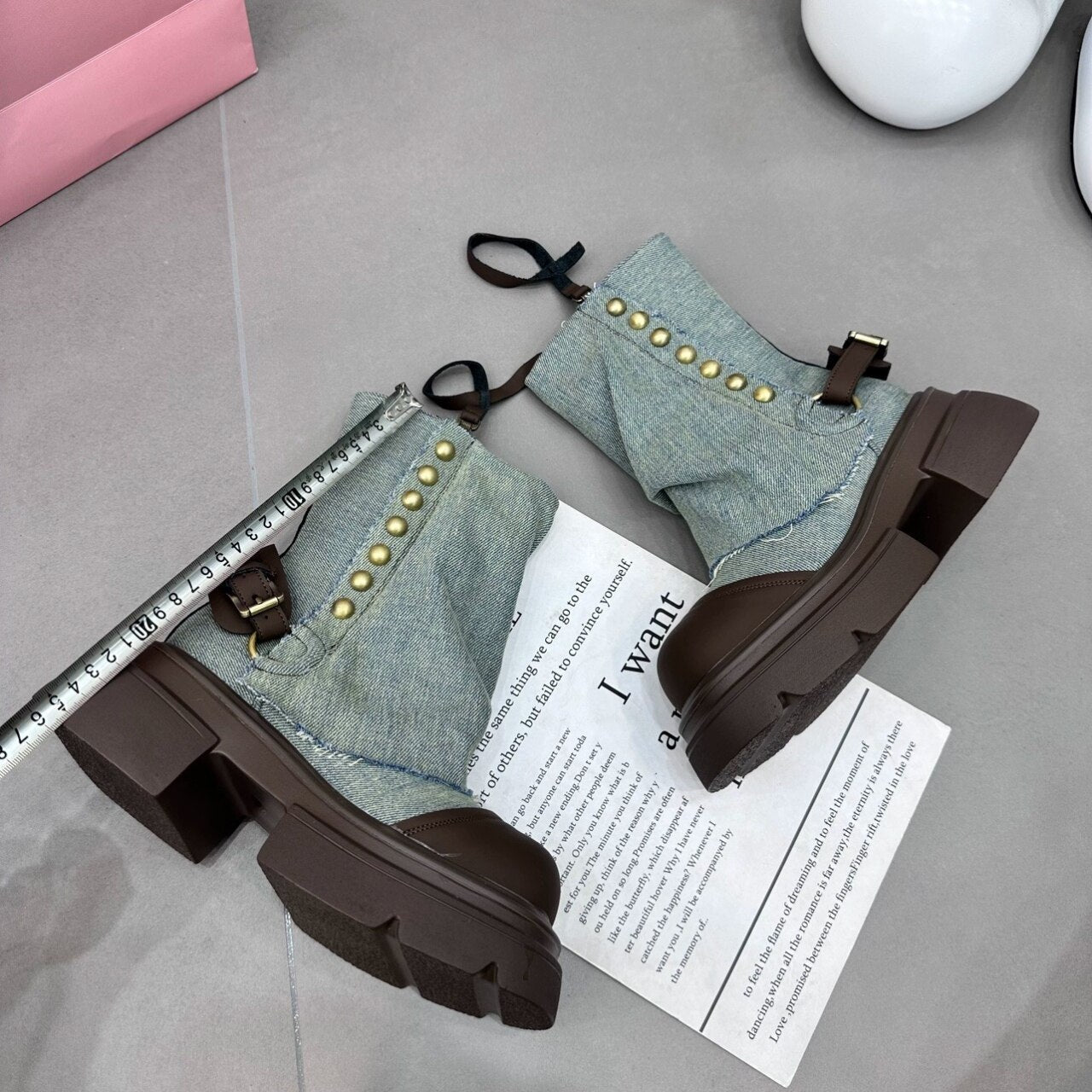 EM Denim Jeans Mid Calf Boots - ShopEbonyMonique