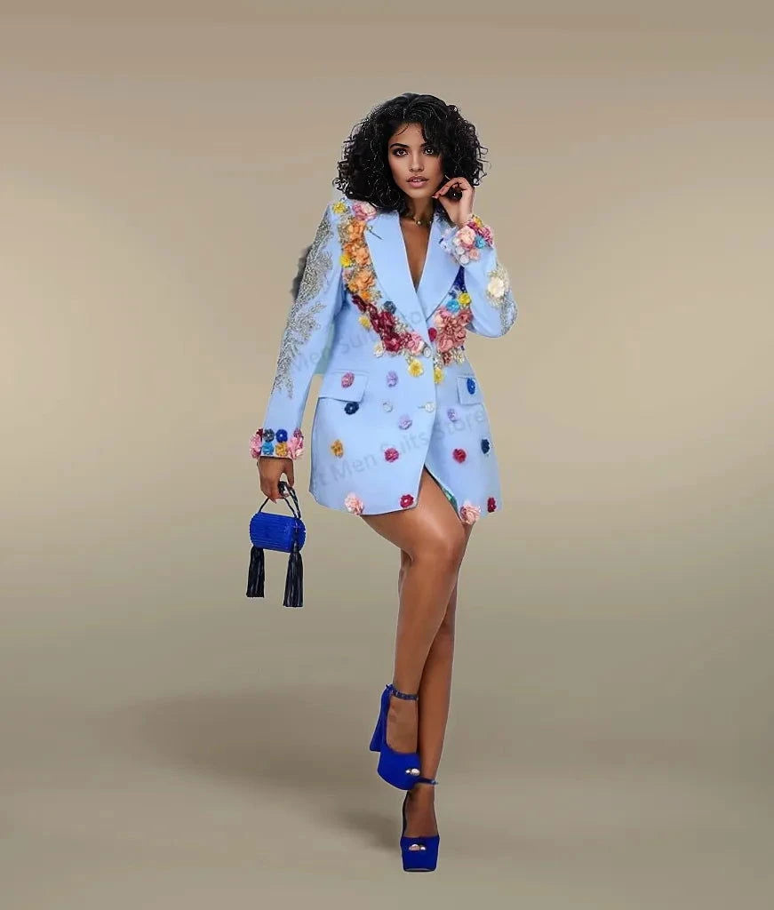 EM Flower Women Suit Blazer - ShopEbonyMonique