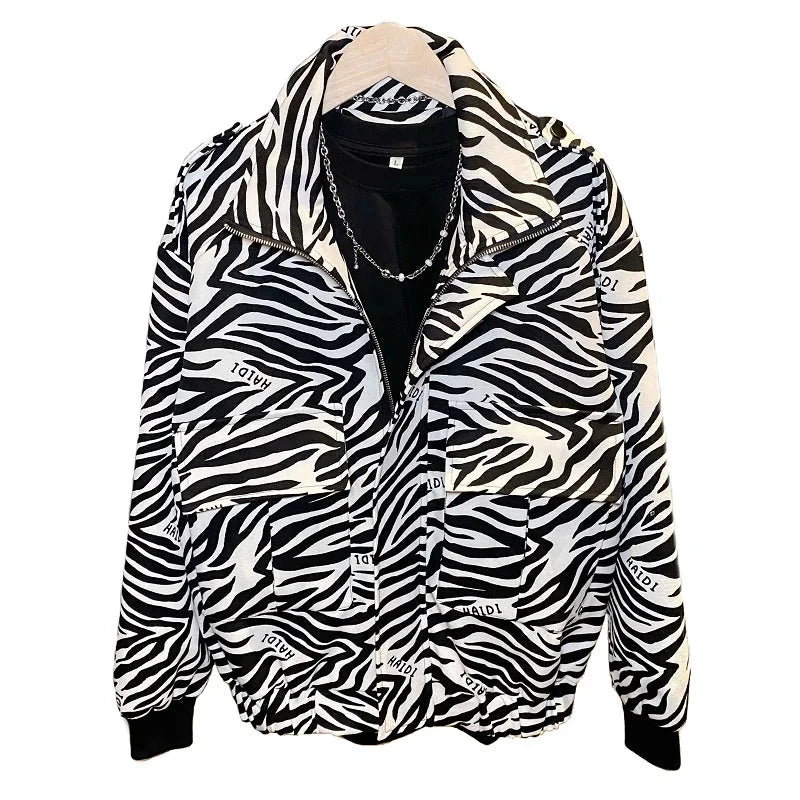 EM Leopard Print Stand Collar Bomber Jacket - ShopEbonyMonique