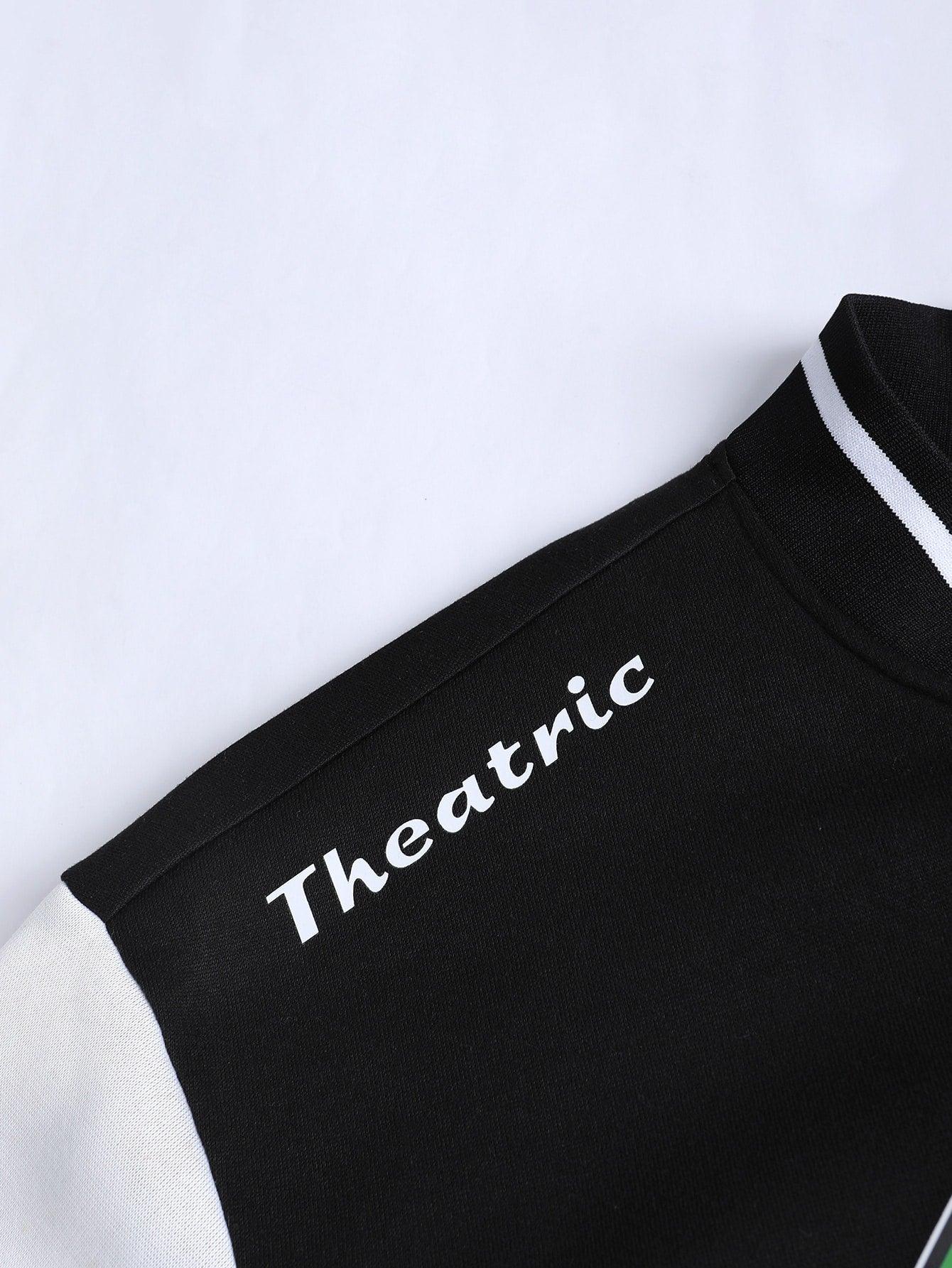 EM Men Letter Graphic Varsity Jacket Without Hoodie - ShopEbonyMonique