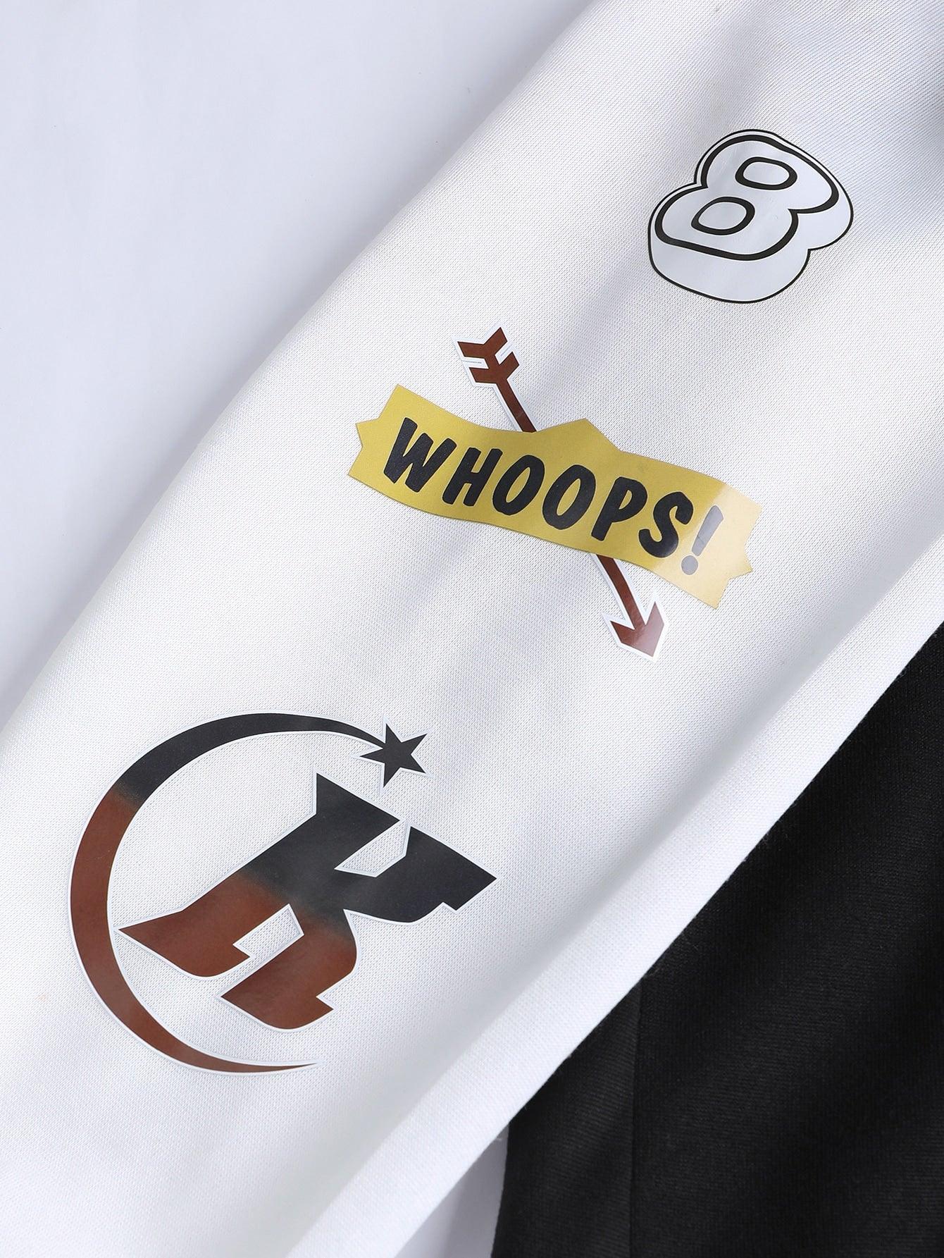 EM Men Letter Graphic Varsity Jacket Without Hoodie - ShopEbonyMonique