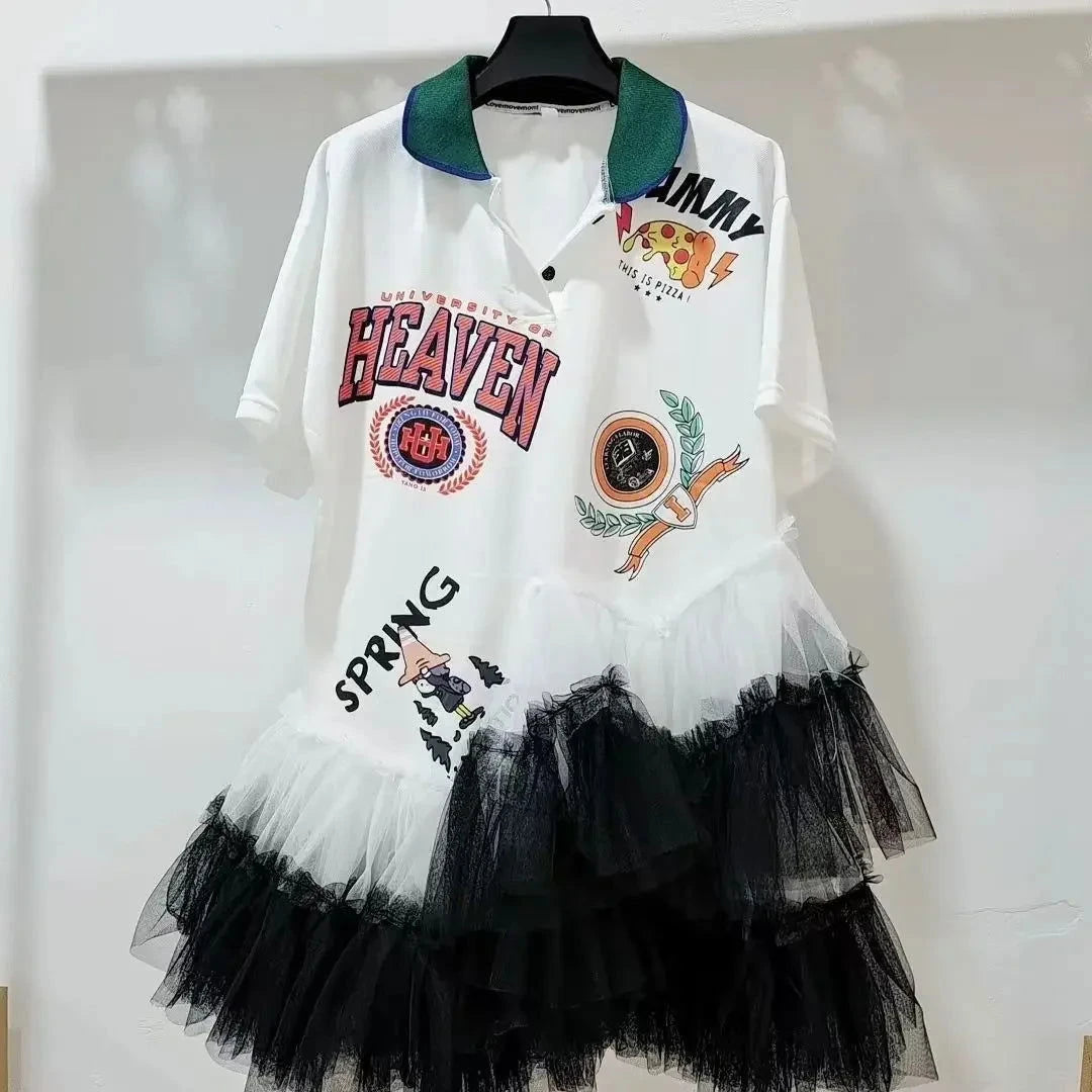 EM Mesh Splicing Ruffles Shirts - ShopEbonyMonique