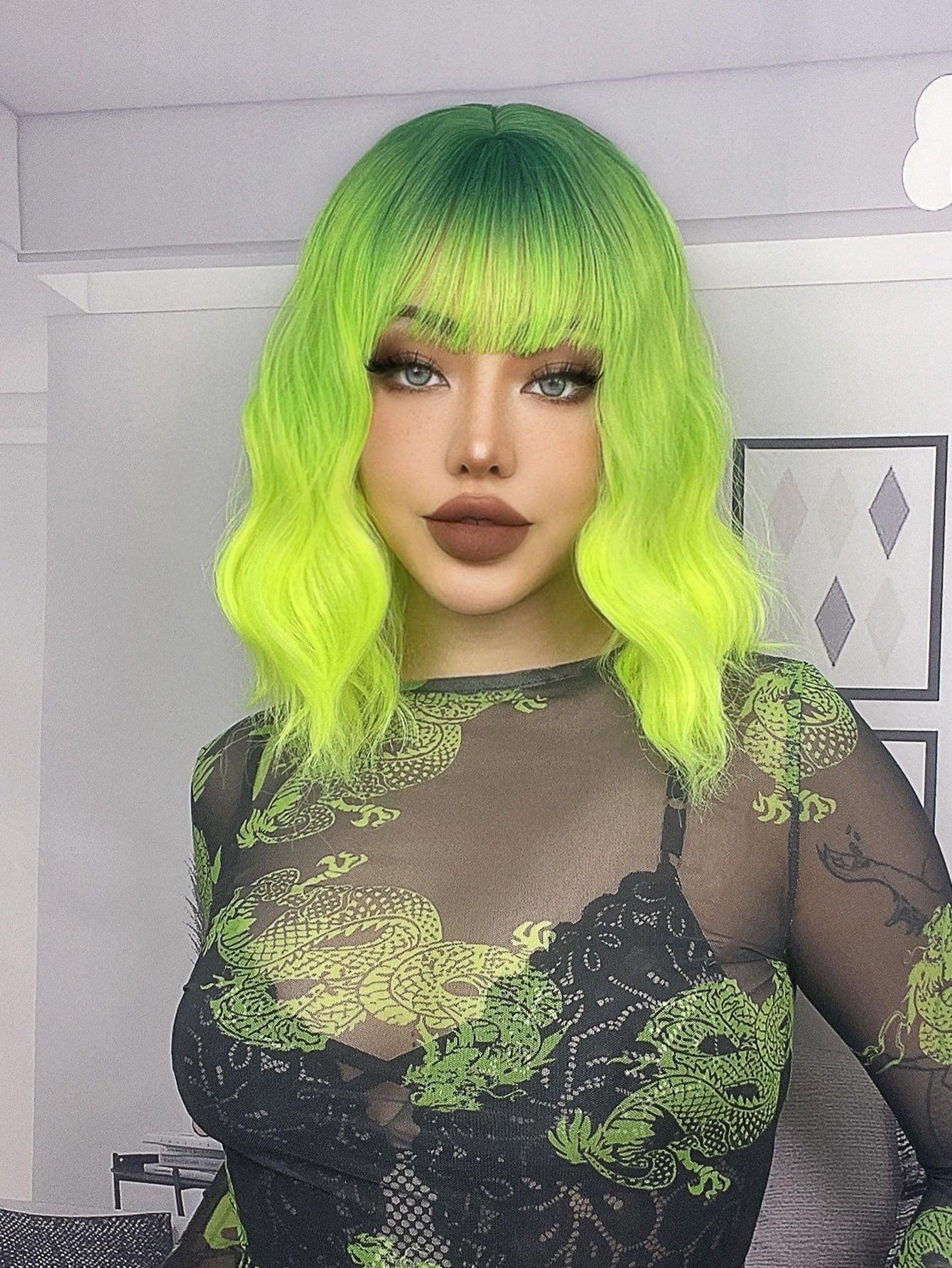 EM Short Curly Synthetic Wig With Bangs - ShopEbonyMonique