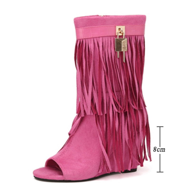 FRINGE Wedge High Heel - ShopEbonyMonique