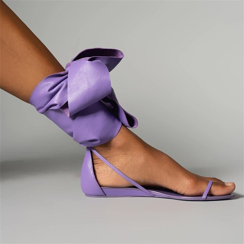 Fashion Bow Flat Sandals - ShopEbonyMonique