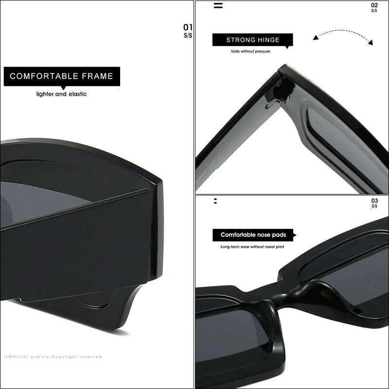 Fashion Square Wide Frame Sunglasses - ShopEbonyMonique