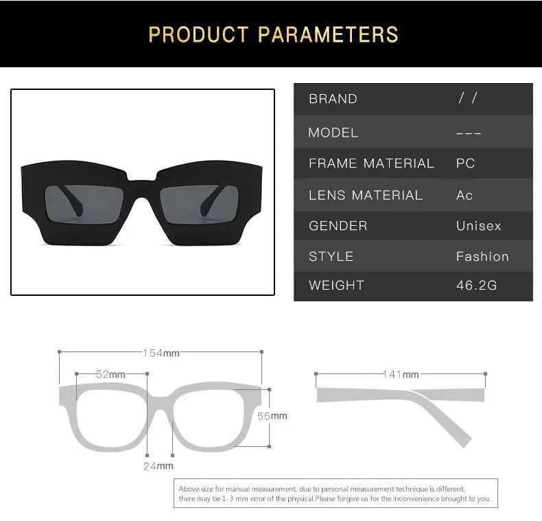 Fashion Square Wide Frame Sunglasses - ShopEbonyMonique