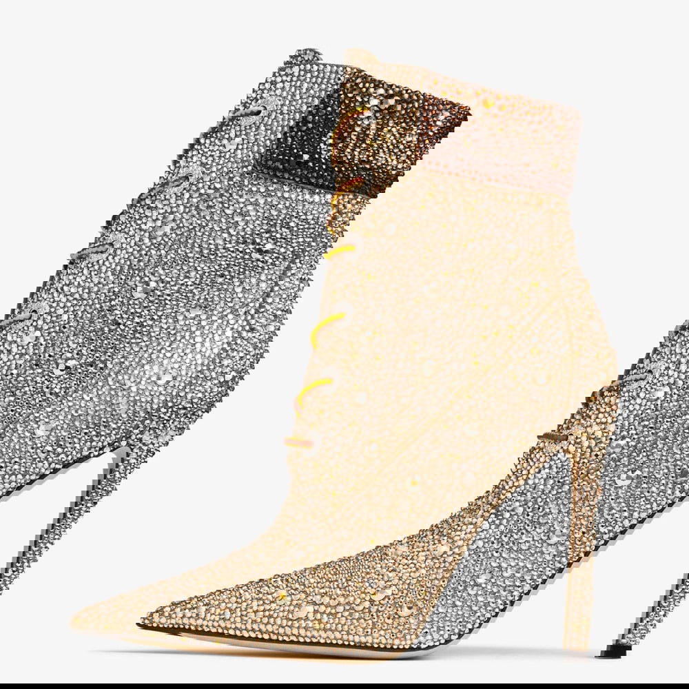 Flash Diamonds High-Heeled Short Boots - ShopEbonyMonique