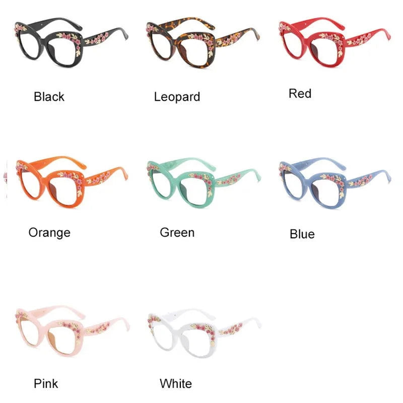 Flower Cat Eye Oversized Eyeglasses - ShopEbonyMonique