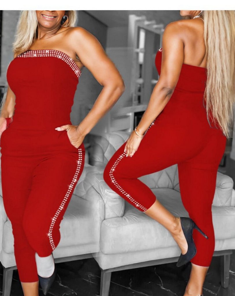 Geometric Pocket Jumpsuit - ShopEbonyMonique