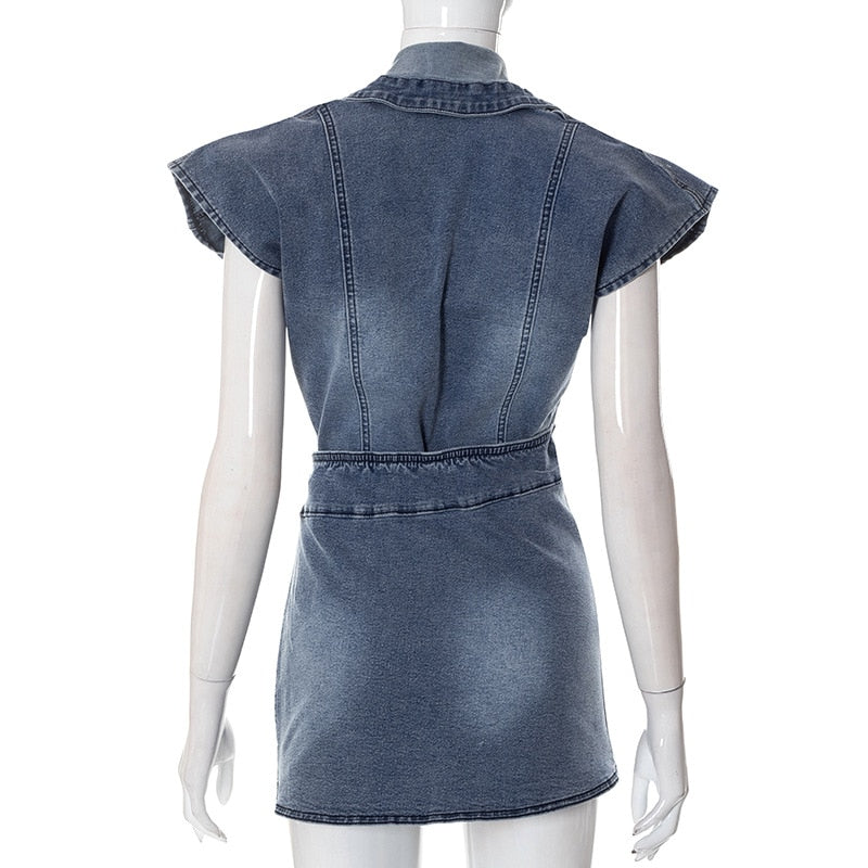 High Slit Denim Dress - ShopEbonyMonique
