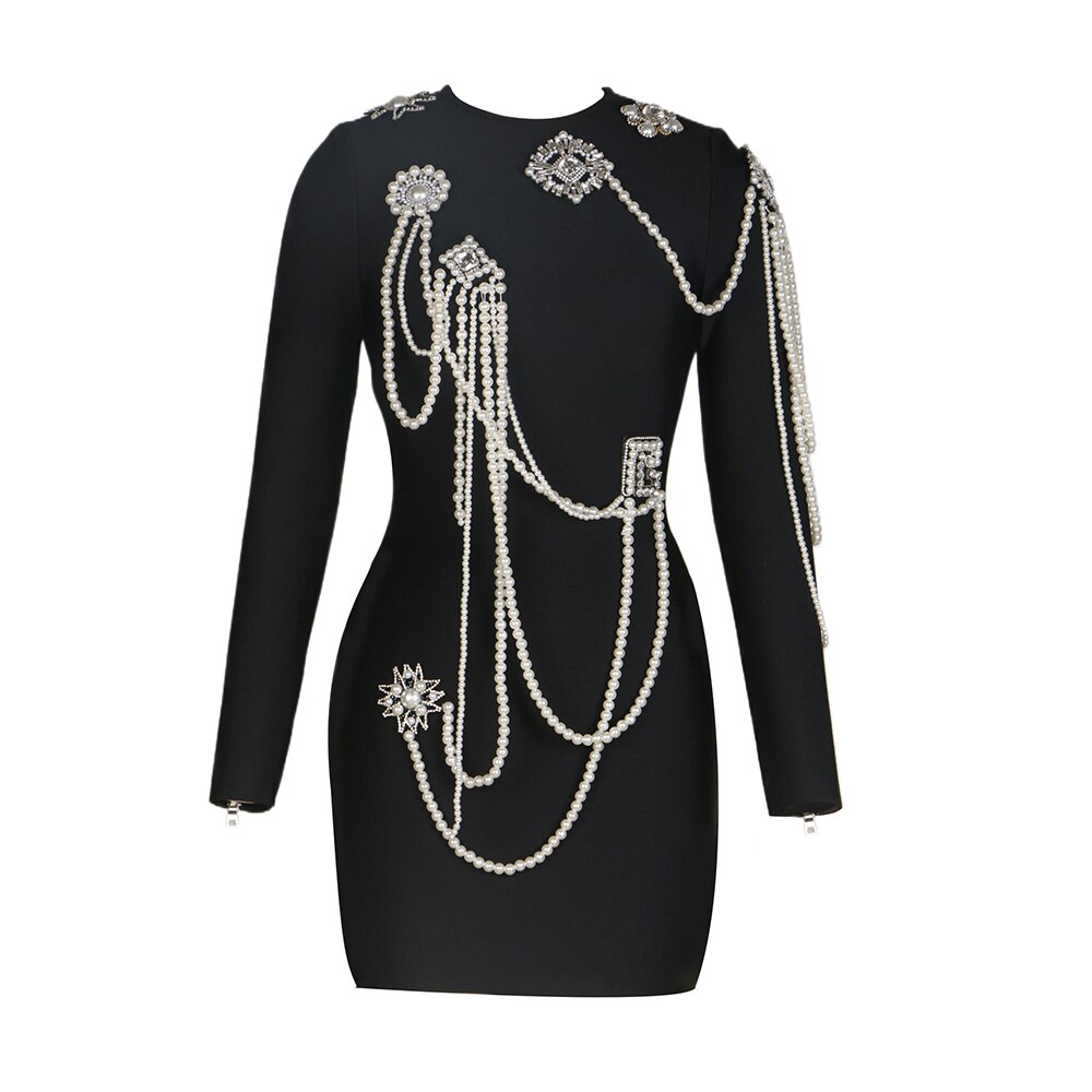 Luxury Beaded Chain Mini Dress - ShopEbonyMonique