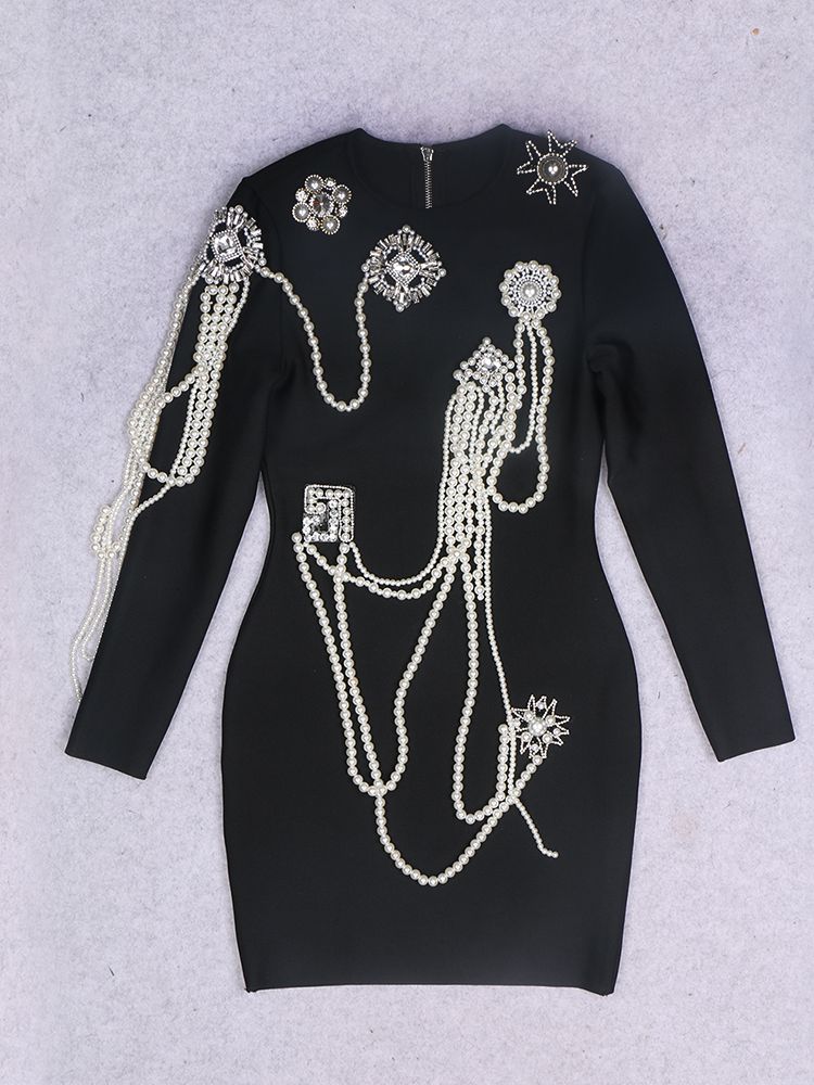 Luxury Beaded Chain Mini Dress - ShopEbonyMonique