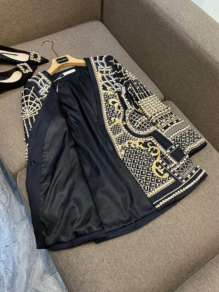 Luxury Beaded Retro Blazer - ShopEbonyMonique