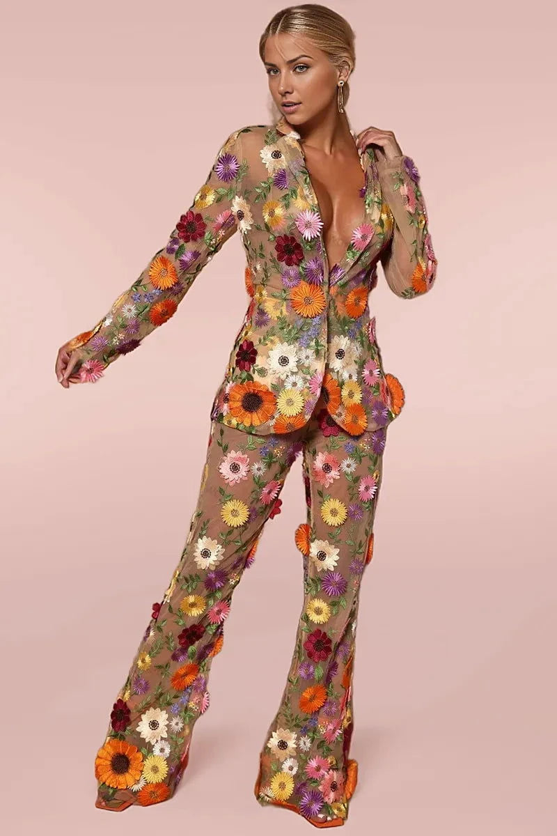 Luxury Flower Women Suit Set - ShopEbonyMonique