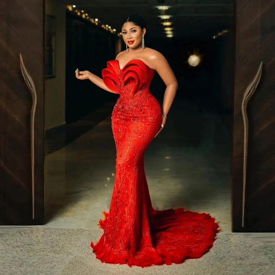 Luxury Lace Beaded Sweetheart Dress - ShopEbonyMonique