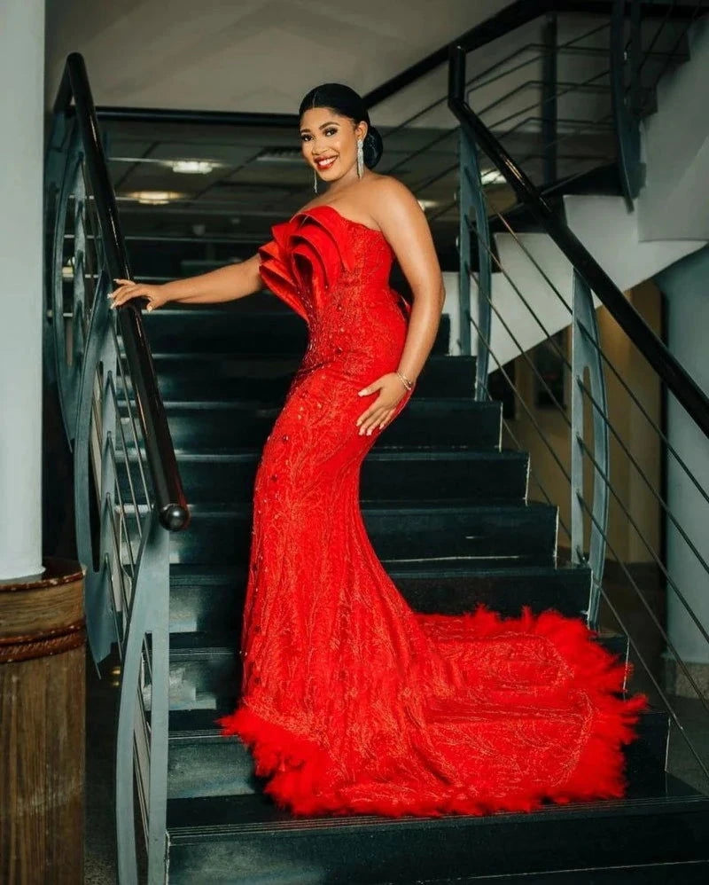 Luxury Lace Beaded Sweetheart Dress - ShopEbonyMonique