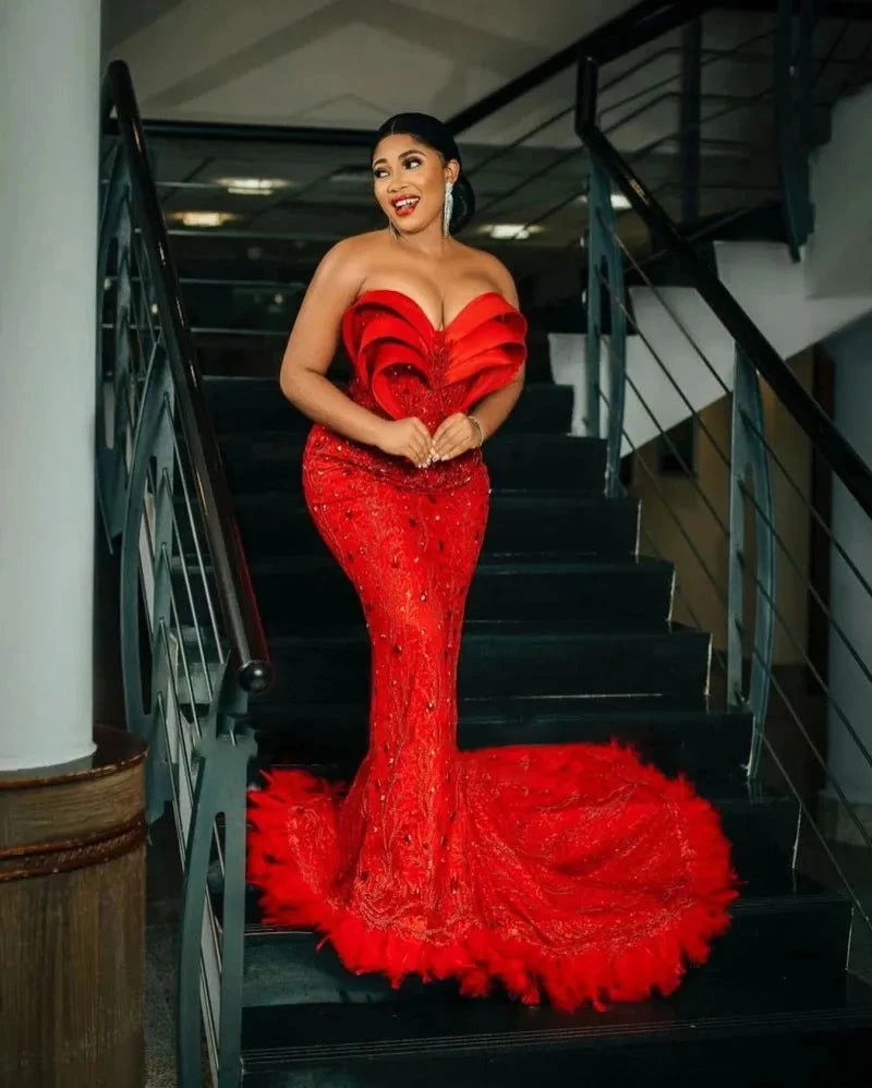 Luxury Lace Beaded Sweetheart Dress - ShopEbonyMonique