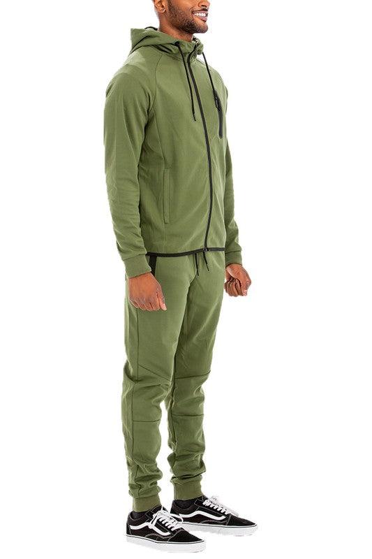 Mens Full Zip Sweat Pant Sweat Set - ShopEbonyMonique