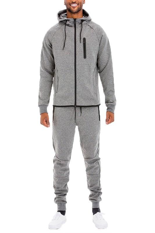 Mens Full Zip Sweat Pant Sweat Set - ShopEbonyMonique