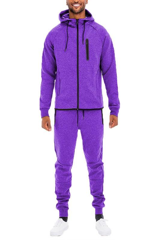 Mens Full Zip Sweat Pant Sweat Set - ShopEbonyMonique