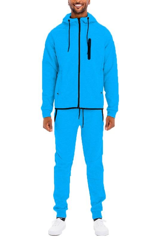 Mens Full Zip Sweat Pant Sweat Set - ShopEbonyMonique