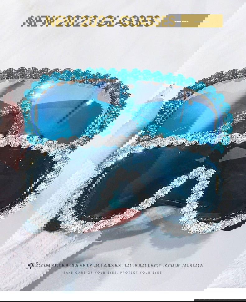 Oversized Punk Rhinestones Sunglasses - ShopEbonyMonique