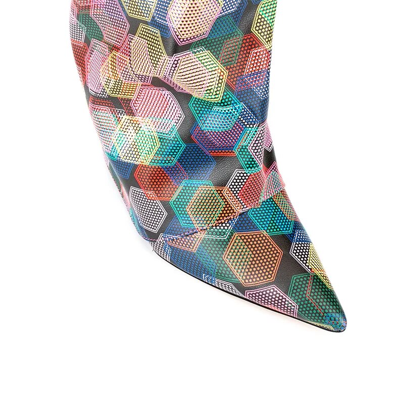 Pleated Colored Long Wedge Boots - ShopEbonyMonique