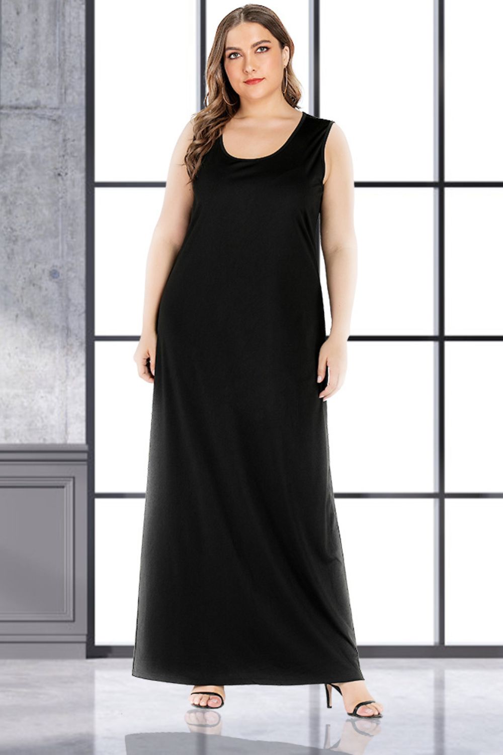 Plus Size Scoop Neck Maxi Tank Dress - ShopEbonyMonique