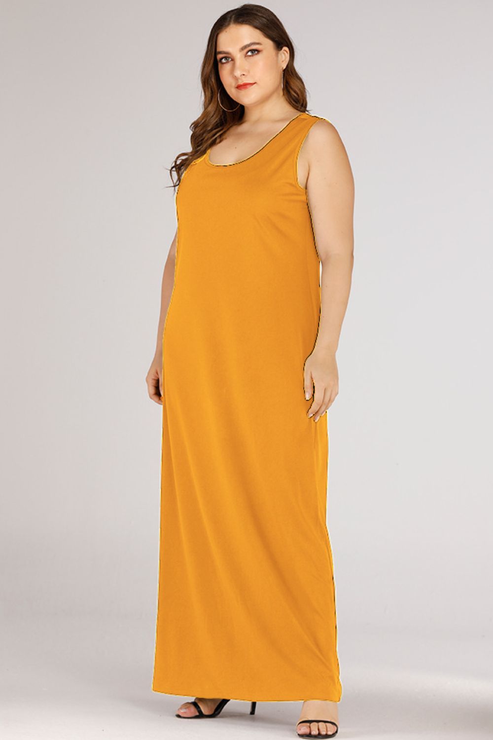 Plus Size Scoop Neck Maxi Tank Dress - ShopEbonyMonique