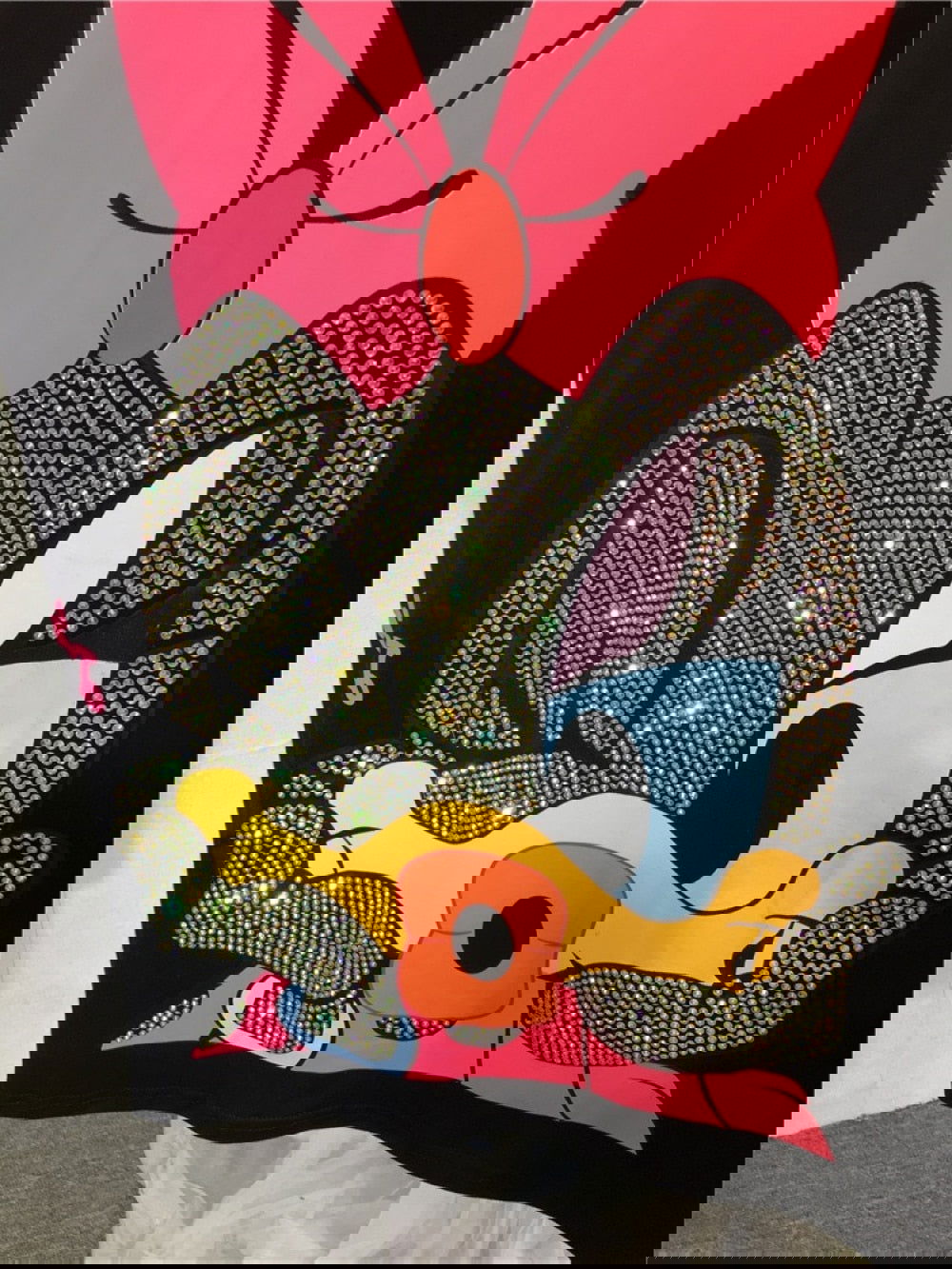 Print Rhinestones T-shirt - ShopEbonyMonique