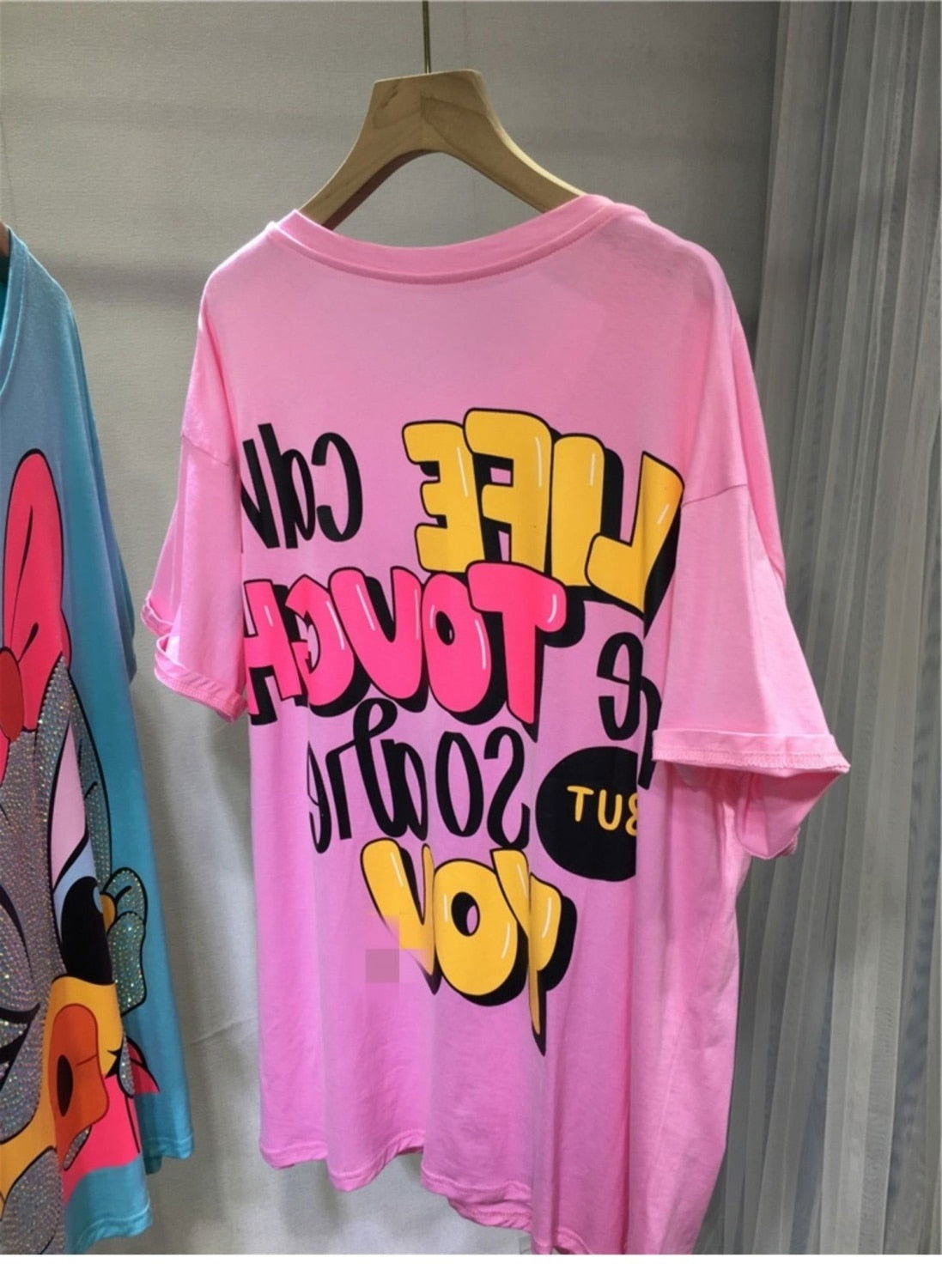 Print Rhinestones T-shirt - ShopEbonyMonique