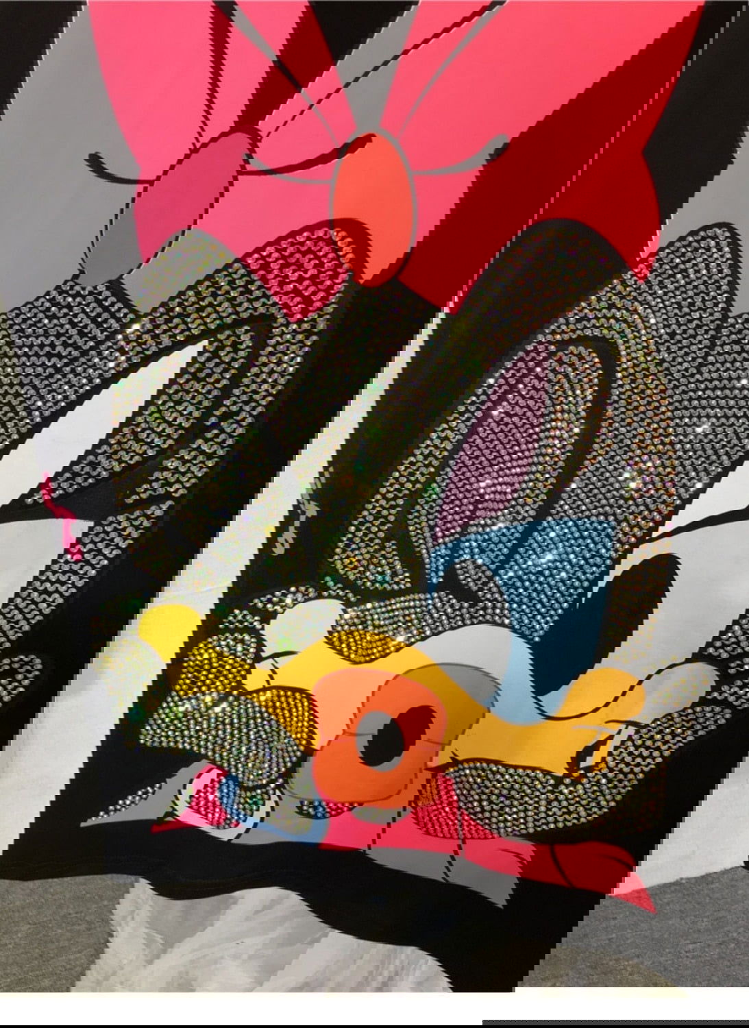 Print Rhinestones T-shirt - ShopEbonyMonique