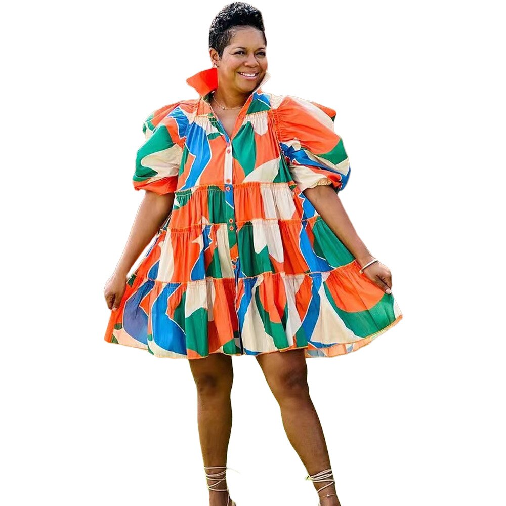 Puff Pleats Shirt Dress - ShopEbonyMonique