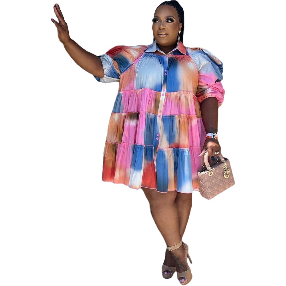 Puff Pleats Shirt Dress - ShopEbonyMonique