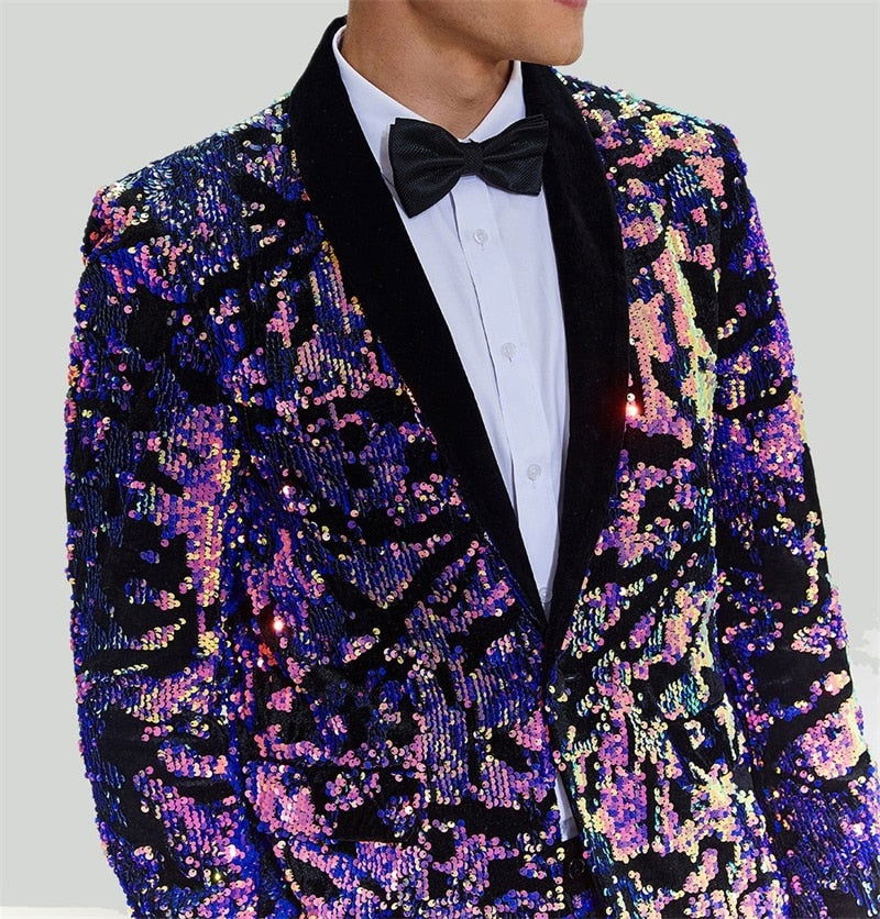 Purple Sequins Men Suits - ShopEbonyMonique