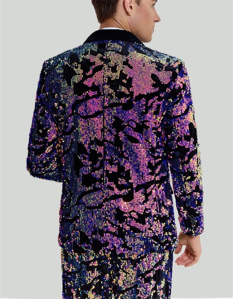 Purple Sequins Men Suits - ShopEbonyMonique