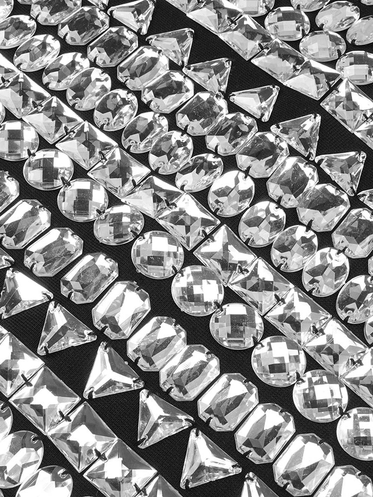 Rhinestone Embroidered Mini Dress - ShopEbonyMonique