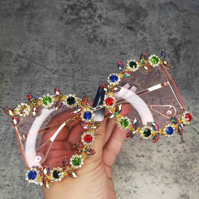 Round D Shaped Diamond Glasses - ShopEbonyMonique