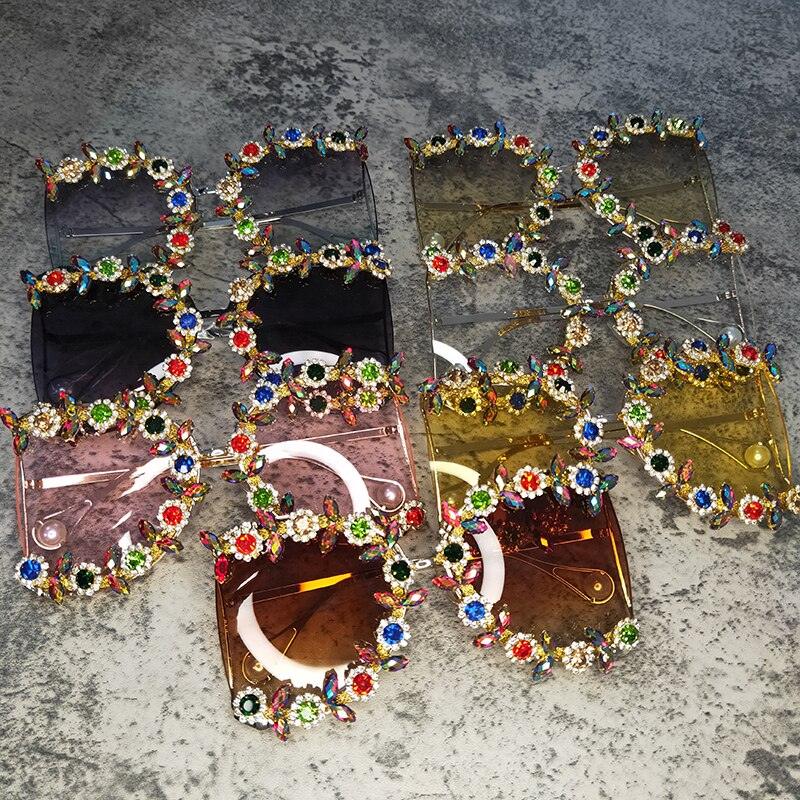 Round D Shaped Diamond Glasses - ShopEbonyMonique