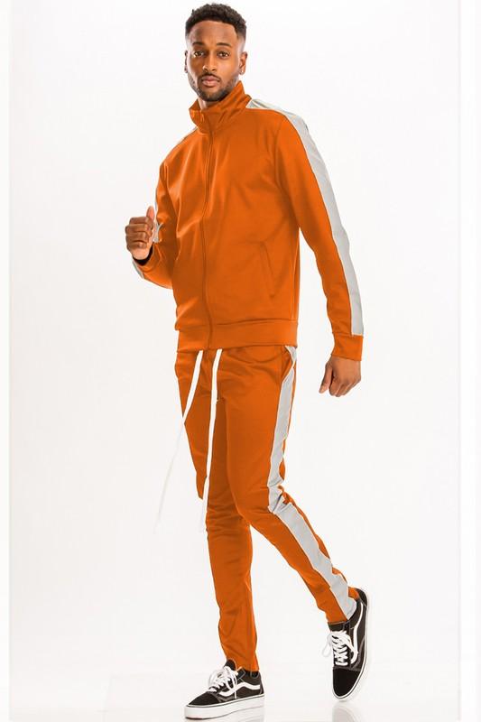 SINGLE STRIPE SOLID TRACK SUIT - ShopEbonyMonique